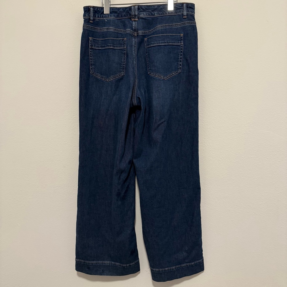 Talbots Trouser Jean Wide Leg High Waist Medium Wash Stretch Size 10 - Picture 7 of 9